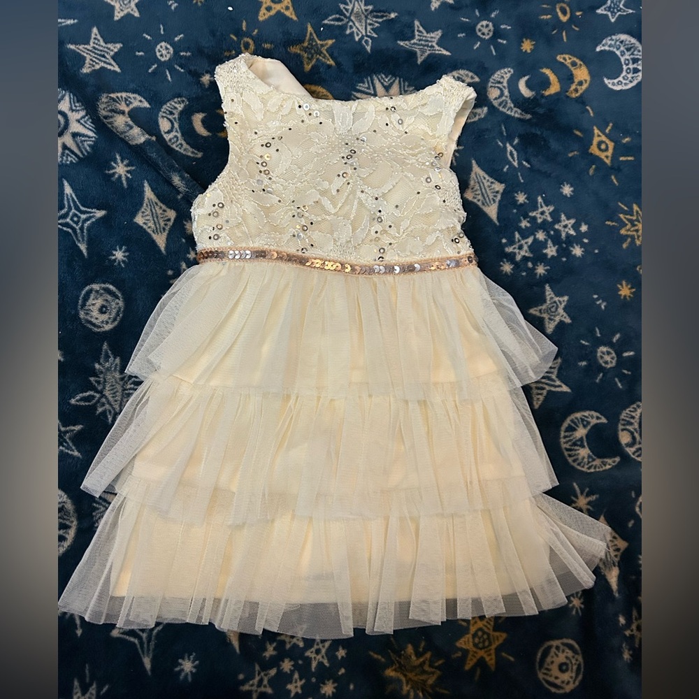 Girls Size 2T RMLA Elegant Cream Lace Kids Dress